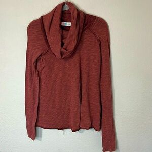 Free People Cowl Cocoon Neck Maroon Shirt S